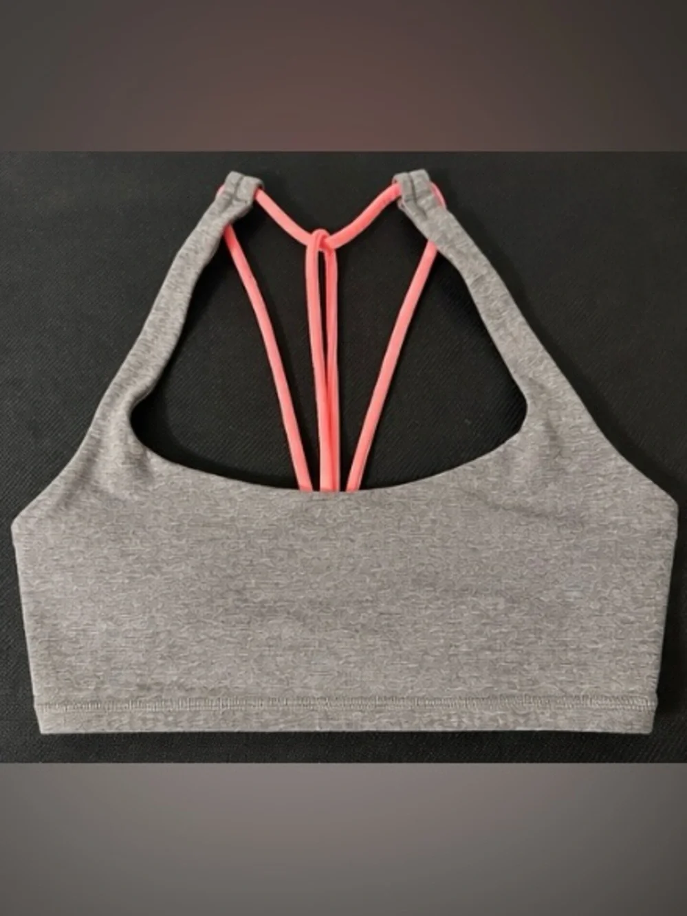 Lululemon Strappy Back Sports Bra | Heather Gray Pink Athleisure Size Small 045